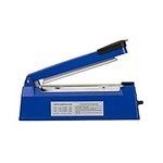 Heat Sealer, Impulse Plastic Bag Sealer, Manual Seal Food Packing Machine, Heat Sealing Applicable with Replacement Kit, Metal/ABS 350W (Blue, 8")