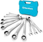 DURATECH 12-Piece Ratcheting Combination Wrench Set, 72-Tooth, Metric, 8-19mm, Cr-v Steel, Organized in Storage Case