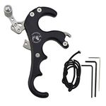 SHARROW Bow Release 4 Thumb Trigger Archery Release Aid Compound Bow Accessory Hunting Finger Release Trigger (Black)