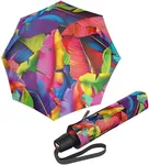 Knirps T.200 Medium Duomatic Automatic Open Close Rain Umbrella - Compact Windproof Umbrella for Rain - Travel Umbrella for Adults - 98cm Diameter Retractable Umbrella & Carrying Case, Palm Multicolor