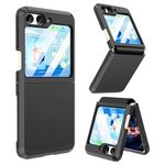 Zeitel® Phone Case for Samsung Galaxy Z Flip 6 TPU Phone Case with 3.4 inches External Screen Cover Modern Fashion Black TPU One-Piece Hinged Phone Case for Samsung Galaxy Z Flip 6