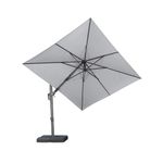 PURPLE LEAF 3.5 X 2.5 M Garden Cantilever Parasol, Swivel Rectangle Patio Umbrella with 3-Year Fade Resistance Recycled Fabric, with Crank Handle and Tilt for Balcony and Outdoor, Light Grey