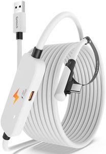 Syntech Link Cable with Charging 16FT Compatible with Oculus/Meta Quest 3S/3, Quest2 Accessories, USB 3.0 Link Cable with Extra Charging Port, for PC/SteamVR and Extended Gameplay