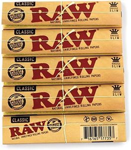 RAW King Size Papier à Rouler Fin, Lot de 5