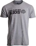 Still Plays with Blocks | Funny Engine Mechanic Car Guy Truck Repair Men T-Shirt-(Adult,XL) Sport Grey