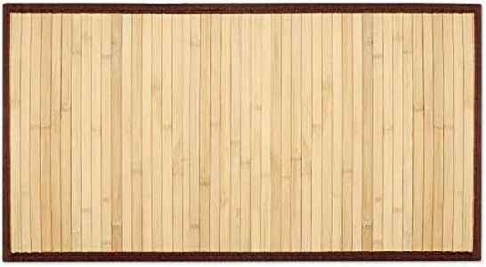 Navaris Bamboo Mat for Bathroom - 31.5" x 17" Bath and Shower Mat - Natural Floor Rug Spa Accessories - Non-Slip Bathmat for Bathrooms and Floors