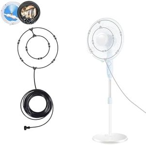 Fan Misting Kit for Outside Patio, Outdoor Fan Misters for Cooling System, 35FT Double-Loop Water Mist for Backyard, Porch, Umbrella,Deck,Canopy,Pergola,Pool. Yard BBQ Accessories, Party Supplies