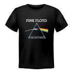 PdlPrint Men's Regular Fit Pink Floyd Medium Logo Graphic Printed T-Shirt (Black - M) (Size 40)