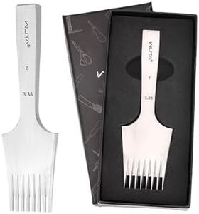 WUTA Professional Leather Chisel All-Polished High Die-Steel Chisel French Style Pricking Iron Sharp Leather Punching Tool (Obverse 3.38 mm 8 Teeth)