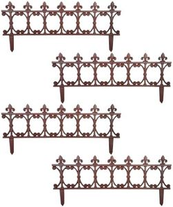 Esschert Design Finial Garden Fence, Rust, 14" H, Pack of 4
