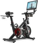 Merach Exercise Bike, Magnetic Friction Stationary Bike with Brake Pad and Exclusive App, Low Noise Indoor Cycling Bike with 300lbs Weight Capacity, Tablet Mount and Fitness Courses for Weight Loss