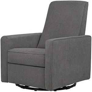 DaVinci Piper Upholstered Recliner and Swivel Glider in Dark Grey, Greenguard Gold & CertiPUR-US Certified