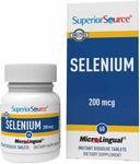 Superior Source Selenium 200 mcg - Immune Health Support Supplement - Selenomethionine Tablets Aid Thyroid Gland Function - Supplement Supports Recycling of Vitamin E - 60 Instant Dissolve Tablets