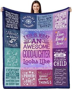 Lviliss Gifts for Goddaughter, Goddaughter Gifts from Godmother, Birthday Gifts for Goddaughter Blanket, Goddaughter Baptism Gifts, Graduation Gifts to My Goddaughter Gift Throw Blanket 60"x50"