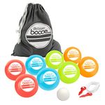 GoSports Soft Bocce Set Includes 8 Weighted Balls, Pallino and Case, Play Indoors or Outdoors