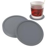 SUSNUAN 6PCS Silicone Coasters for Drinks, 10cm Round Drink Coasters for Home/Office/Bar Beer Bottle Wine Glass Coffee Tea Mugs Coasters Non Slip Rubber Pads Mats for Cup (Grey)