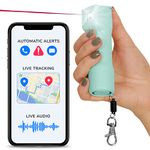 PLEGIUM SMART Self Defence Spray UK Legal Criminal Identifier Keychain 5-in-1 (Green) Free GPS Location Emergency Texts & Phone Calls, Siren, LED Strobe Light