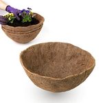 DIVCHI 4Pack Natural Coco Fiber Liners for Round and Trough Hanging Baskets - 16 inch Sizes - Indoor and Outdoor Garden Porch & Balcony Planter Liner Replacement (16" Round Coco Liner 4Pack)