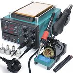 YIHUA 853AAA-I Soldering Iron Hot Air Rework Station with Suction LCD Screen Separator 3-in-1 with 5V USB Port