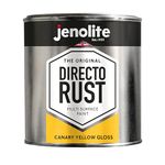 JENOLITE Directorust Canary Yellow Gloss - Multi Surface Paint - For Use On Wood, Metal, Plastic, Ceramic & Rusted Surfaces - 1 Litre (RAL 1018)