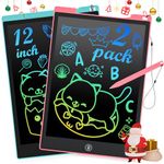 RaceGT LCD Writing Tablet for Kids Toddler Toys, 2 Pack 12 Inch Drawing Pad, Doodle Board Gifts for Kids,Christmas Birthday Gift, Drawing Tablet for 3 4 5 6 Years Old Toddler Boys Girls