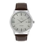 Titan Classic Silver Dial Analog with Date Leather Strap watch for Men-NS1584SL03