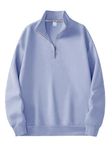 FASHION AND YOUTH Premium and Stylish Half Zipper Sweatshirt Sky Blue