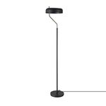 Globe Electric 67506 Powell 63" Floor Lamp, Matte Black, Antique Brass Accent, Stepless Rotary Dimmer Switch on Socket