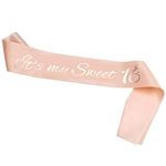 HOWAF Rose Gold 16th Birthday Sash Party Decoration It’s My Sweet 16 Birthday Satin Sash Birthday Gift 16th Birthday Accessories for Girls, One Size