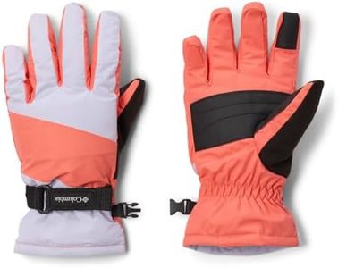 Columbia Youth Unisex Core III Glove, Snowdrift/Hot Coral, Large