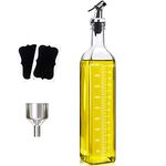 Oil Dispenser Olive Oil Bottle for Kitchen, 500ml Glass Olive Oil Dispenser Bottle with Funnel Lead-Free Glass Oil and Vinegar Bottle for Oil Vinegar Soy etc,Easy Refill