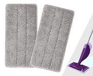 Reusable Mop Pad Compatible with Swiffer Wet Jet, Microfiber Washable Mop Pad Refills Pads, Replacement Mop Pad Suitable for Dry and Wet Mopping, 2-Pack (Gray)