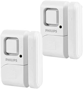Philips Personal Security Window/Door Alarm, 2-Pack, DIY Protection, Burglar Alert, Wireless, Magnetic Sensor, Easy Installation, Ideal for Home, Garage, Apartment, Dorm, RV and Office, LRM3420W/27