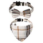 Faleela Breakaway Cat Collar with Bells - 2 Pack Cat Collar with Bells, Cat Collars with Bandana, Accessories for Pet Collars, Adjustable for Cats and Small Dogs