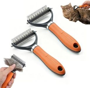 Dual-Sided Pet Grooming Comb for Dogs & Cats, 2026 New 2‑in‑1 Professional Pet Grooming Brush Deshedding Dog Brush, Dematting Comb Undercoat Rake for Dogs Long Haired Pet Grooming Tool (2, Orange)