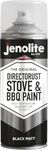 JENOLITE Directorust BBQ & Stove Spray | BLACK | 400ml | High Temp Paint Up to 650°C | Barbecue, Stove, Chimineas, Wood Burner, Automotive, Fire Screens
