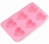 Allforhome 6 Cavities Heart Silicone Cake Baking Mold Cake Pan Muffin Cups Handmade Soap Moulds Biscuit Chocolate Ice Cube Tray DIY Mold