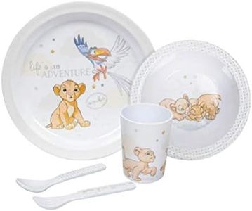 Disney Lion King Simba Kids Dinnerware Toddler Dinner Set Plate, Bowl, Flatware & Cup in Melamine