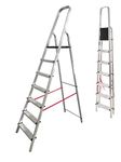 MYPRO ® PREMIUM LINE Aluminium Step Ladder, Lightweight,Portable, Heavy Duty Platform Steps, 3 4 5 6 7 8 Step, EN131 Certified, 150KG Capacity, Ideal for Trade & DIY (7-Step)