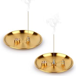 VFANDV 2 Piezas Soporte Incienso, 3 en 1 & 4 en 1 Porta Incienso de Latón Soporte para Incienso con Receptor Ceniza Quemador de Incienso para Decoración del Hogar Yoga Meditación