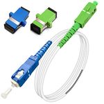 SM SC/UPC to SC/APC Fiber Optic Patch Cable, Armored Single Mode Fiber Patch Cable, Fiber Optic Jumper Optical Patch Cord - SIMPLEX - 9/125um - OS1/OS2 Compatible, LSZH White, 1m