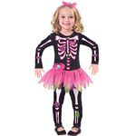 (PKT) (9903398) Child Girls Fancy Bones Skeleton Costume Dress (4-6yr)