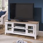 Nebraska Oak 120cm Large TV Unit For Screens Up To 55 inch | Painted All White