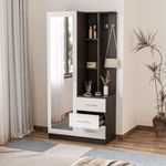Wakefit Dressing Table with Storage | 1 Year Warranty | Dressing Table with Mirror & Storage (Engineered Wood - Wenge & Frosty White, Mako)