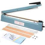 METRONIC Impulse Sealer 16 inch, Manual Heat Sealer Machine for Plastic Bags, Shrink Wrap Bag Sealers Heavy Duty Sealing Machine With Repair Kit (Blue)