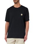 Carhartt Men's Relaxed Fit Heavyweight Short-Sleeve Pocket T-Shirt, Black, Medium