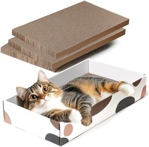 ComSaf Durable Cat Scratcher Cardboard Refill, Cat Scratch Pad, 3 in 1 Recyclable Corrugated Scratcher, Reversible Scratch Box