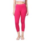 TRASA Tailored Cut & Classic Fit Stretchable Cotton Fabric Mid-Rise Skinny Fit High Ankle Length/Cropped Length Leggings for Women - Pink, Size - 3XL