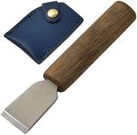 KAKURI Leather Knife with Sheath for Both Handed Use, Made in JAPAN, Japanese High Speed Steel, Professional Leather Cutting and Skiving Knife, Oak Handle