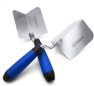 HOGARD 2 Pack Corner Trowel | Stainless Steel Corner Drywall Tool with Internal and External Angle and Soft Grip Handle | Pack contains 1 x Inside Corner Trowel and 1 x Outside Corner Trowel